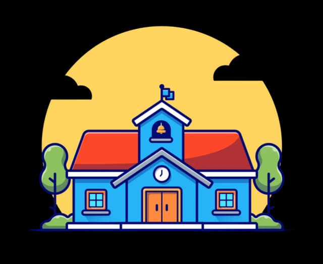 School building illustration